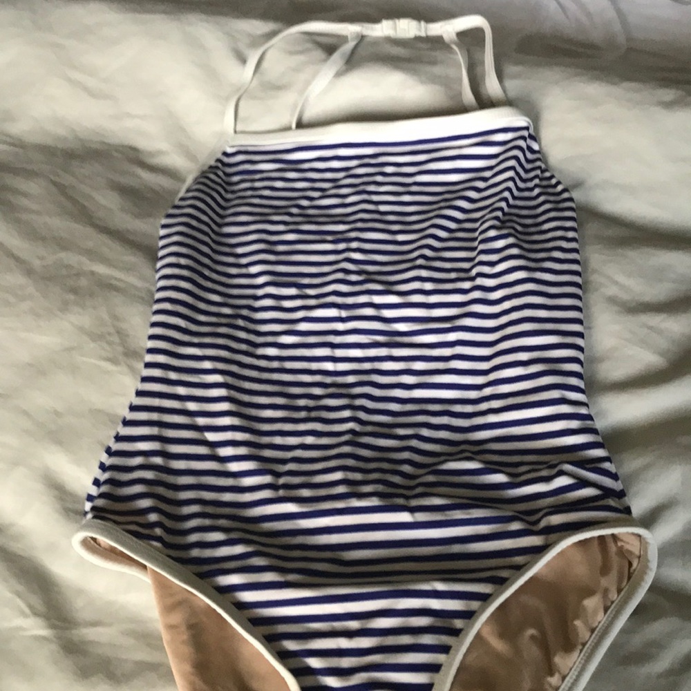 Blue / White Striped One Piece